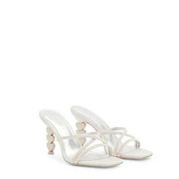 SOPHIA WEBSTER Shoes - Sophia Webster Women's Aphrodite Mid Heel Mules Silver US 5.5 RTL: $625.00
